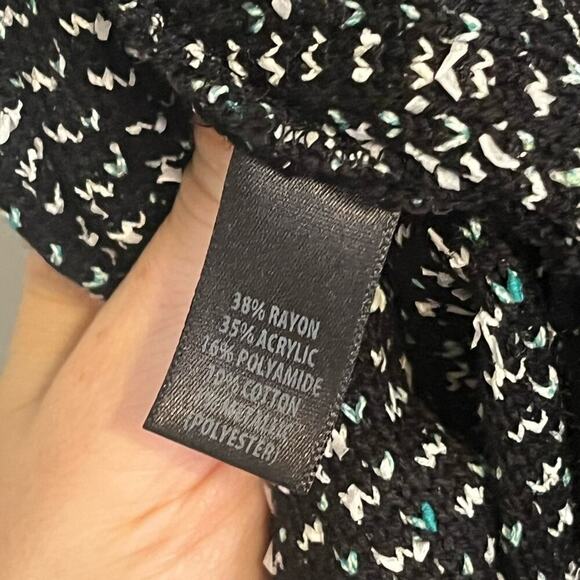 St. John Tweed Eyelash Space Dye Sheath Dress Black Green White 6 - Picture 8 of 9